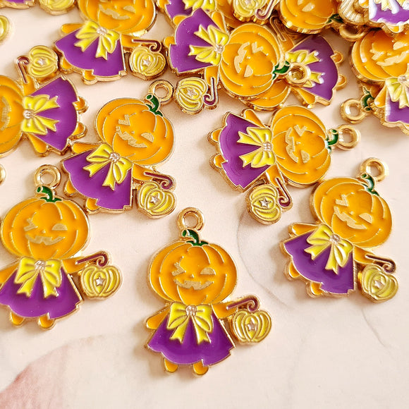 Pumpkin Girl Charms