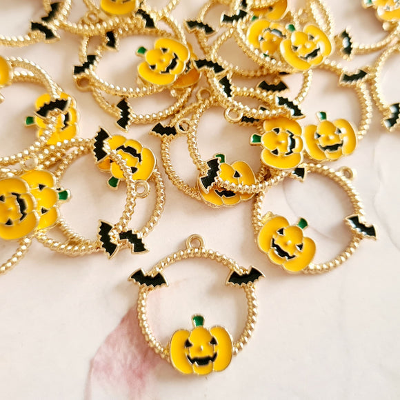 Pumpkin & Bat Charms