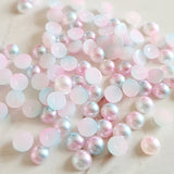 6mm Pink/Blue Flatback Pearl Cabochons - 100