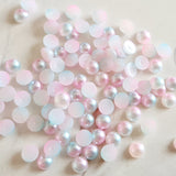 6mm Pink/Blue Flatback Pearl Cabochons - 100