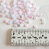 6mm Pink/Blue Flatback Pearl Cabochons - 100