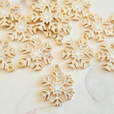 White/Gold Snowflake Charms