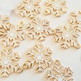 White/Gold Snowflake Charms