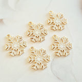 White/Gold Snowflake Charms