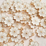 White Sakura Flower Charms