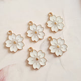 White Sakura Flower Charms