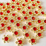 Red Rhinestone Flower Flatbacks