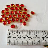 Red Rhinestone Oval Flatbacks