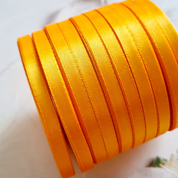 6mm Orange Satin Ribbon