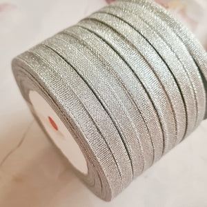 6mm Silver Glitter Organza Ribbon