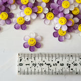 Large Purple Glitter Daisy Charms