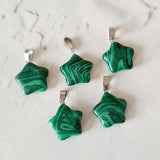 Natural Dyed Synthetic Malachite Star Pendants