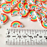 Rainbow Hearts Flatbacks