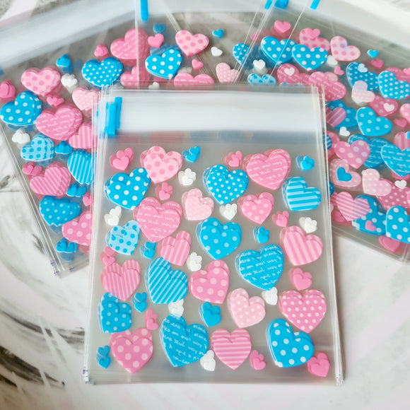 Pink & Blue Heart Packaging Bags - 20