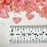 Pink Glitter Hearts - 10