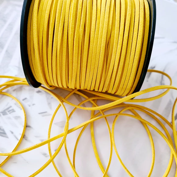 Faux Suede Cord - Yellow