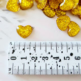 Gold Glitter Hearts - 10