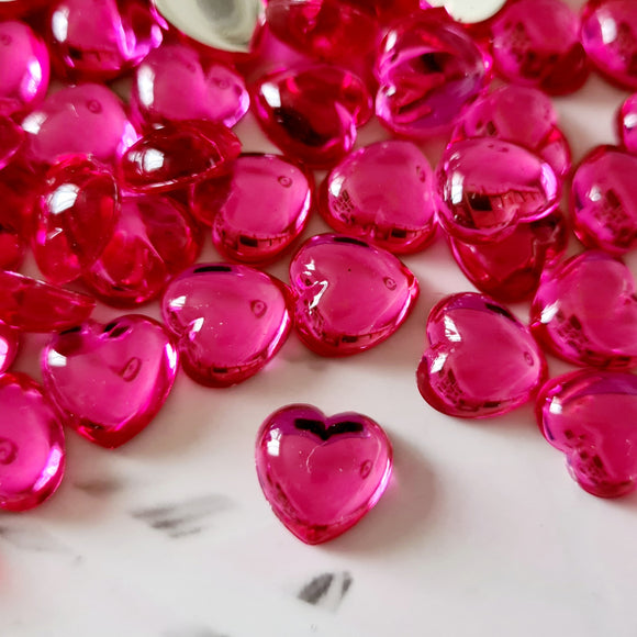 Pink Resin Hearts - 20