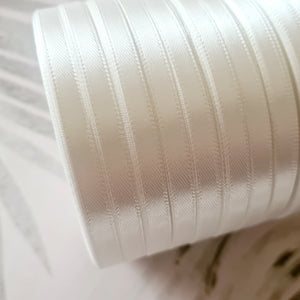 6mm White Satin Ribbon