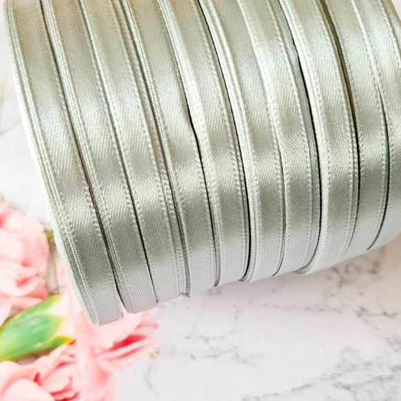 6mm Silver/Grey Satin Ribbon