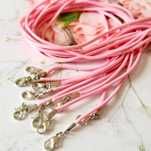 Waxed Cord Necklace - Pink