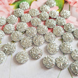 Silver Druzy Cabochons - 12mm - 15