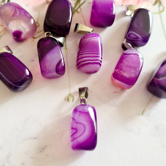 Purple deals agate pendant