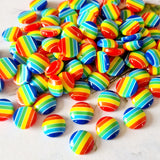 Rainbow Stripe Cabochons - 12mm - 10