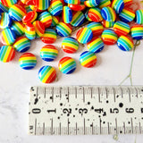 Rainbow Stripe Cabochons - 12mm - 10