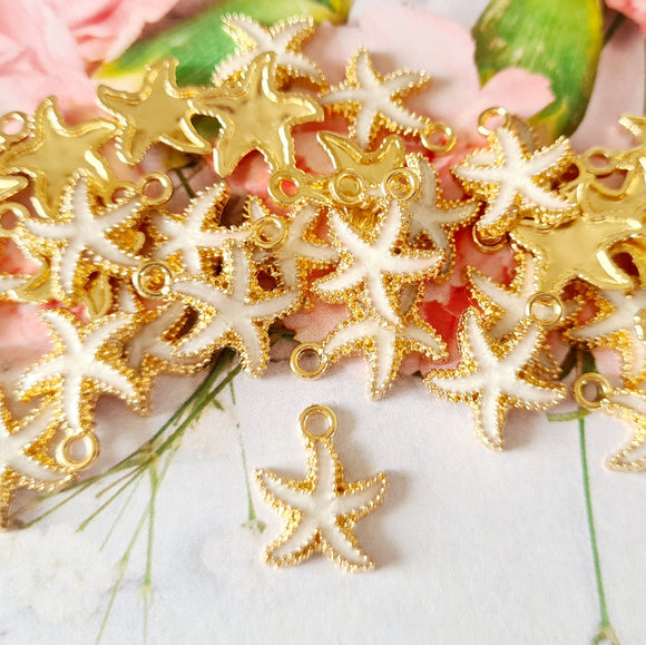 White Starfish Charms