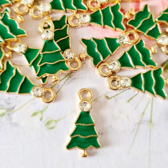 Rhinestone Christmas Tree Charms