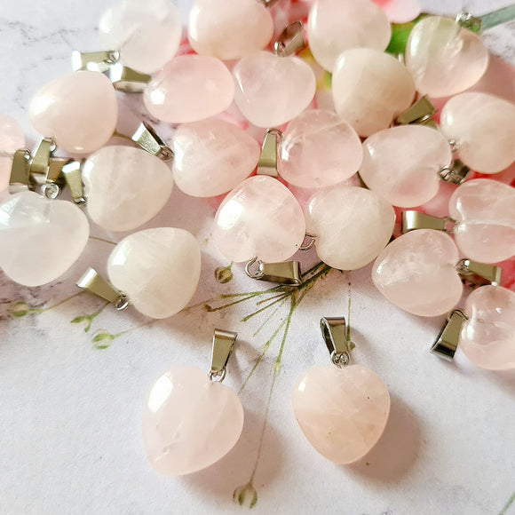 Rose Quartz Heart Pendants