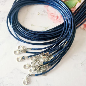 Waxed Cord Necklace - Navy