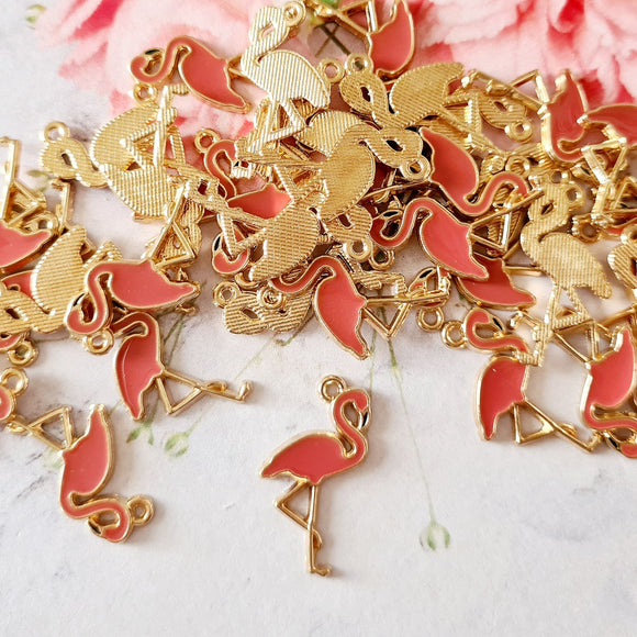 Gold on sale flamingo charm